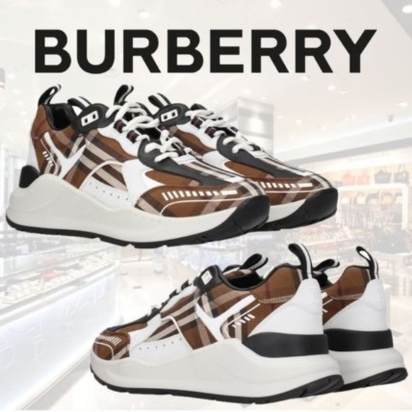 Burberry Mens Sean Vintage Check Canvas Fashion Sneakers Size 41/ 8 US - Picture 2 of 16